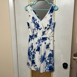 Blue and White Floral Dress